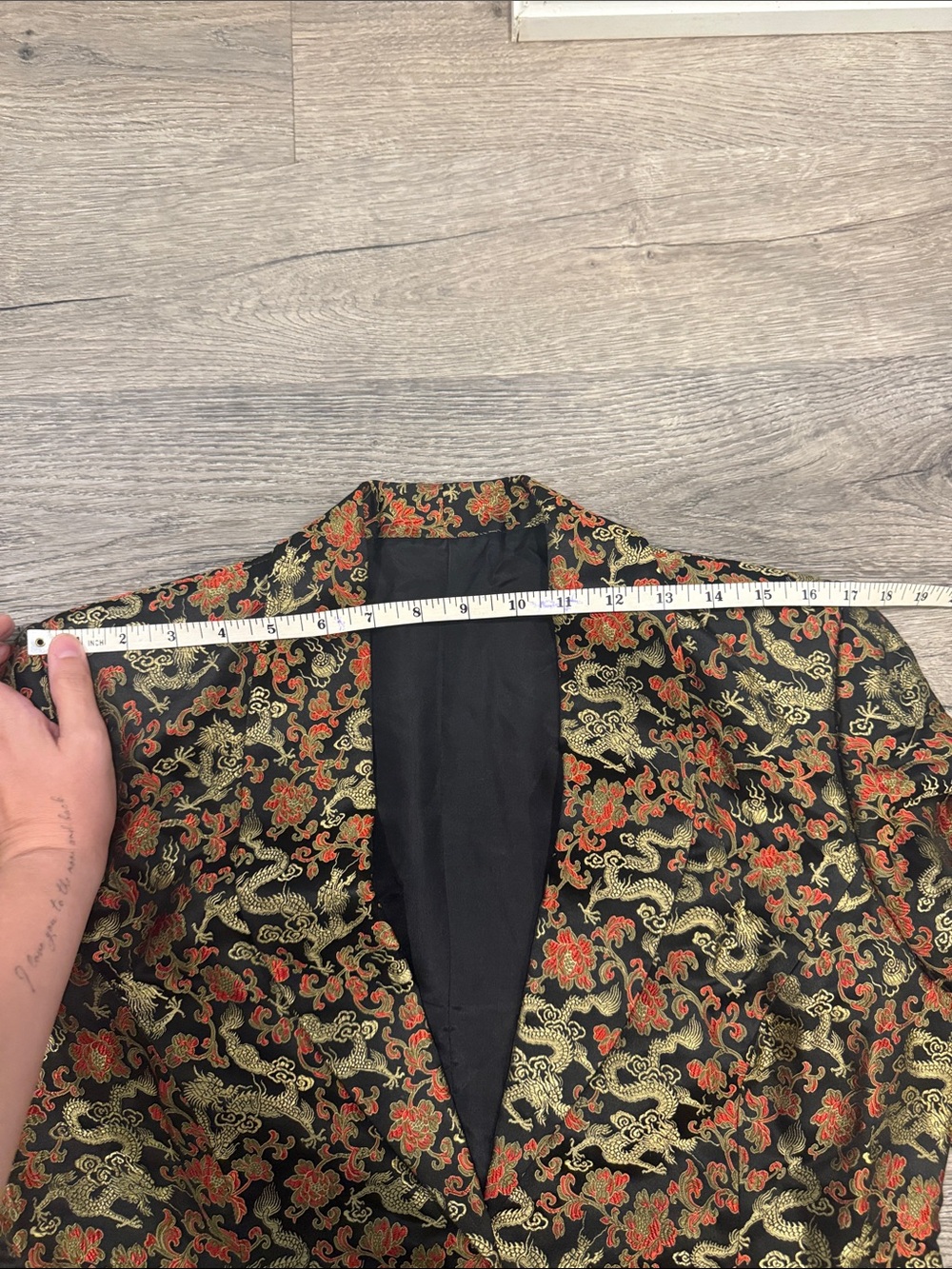 Women's Metallic Brocade Blazer in Gold & Black - Picture 11 of 12